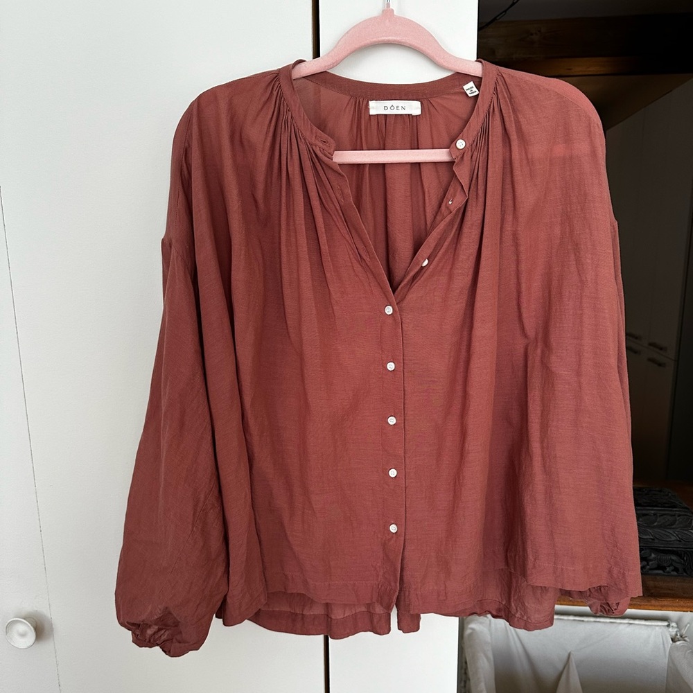 DÔEN Jane Blouse Size S pink clay